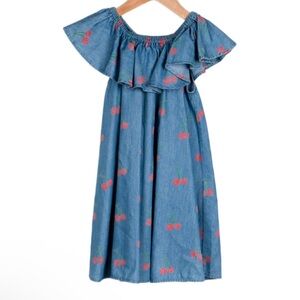 Stella McCartney Kids Blue Dress with Cherry Design